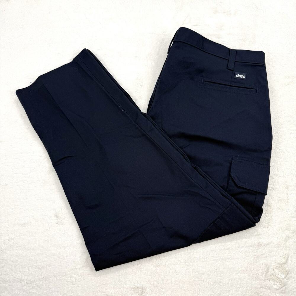 Cintas 270-20 Mens Navy Twill Canvas Cargo Comfort Flex Pants Size 40 x 30